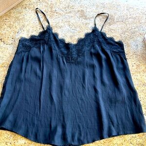 Lg Abercrombie & Fitch lace neckline Cami (unlined) black